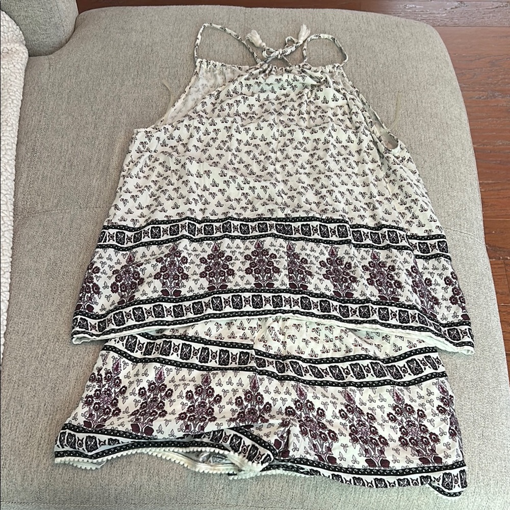 Floral Print Sleeveless Romper